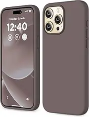 COFFKER Compatible with iPhone 15 Pro Max Case, Liquid Silicone Case, Full Body Shockproof Protective Cover Slim Thin Phone Case with Soft Anti-Scratch Microfiber Lining, 6.7 inch-Coffee Brown