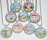 SET OF 9- "SHERIFF CALLIE" Flat Bottlecaps Necklaces. Party favors!