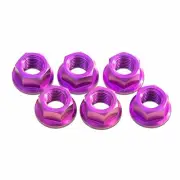 6x Purple M10 x 1.25 Titanium Rear Sprocket Nuts for Kawasaki Vulcan 650 S