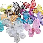 Chenkou Craft Organza Wire Butterfly Wedding Decorations 26pcs