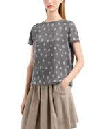 Emporio Armani Silk Chiffon Short Sleeve Top