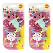 2PK Bright Starts Baby Rattle Me 11cm Bracelets Crinkle Soft/Plush Toys 0m+