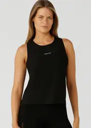 [Lorna Jane] Outline Active Tank Top in Black, Size - Small S Black