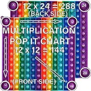 Multiplication Pop It Game Double Sided 12x12 and 12x24 Learn Math Skills with Reversible Educational Fidget Toy