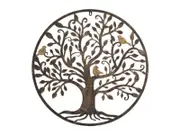 60cm Tree of Life Metal Wall Art with Birds - Elegant Nature-Inspired Decor