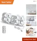 Sleek White LED Alarm Clock with Remote & Night Light - Perfect for Any Room