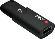 Emtec Click Secure B120 USB 3.2 Flash Drive 64 GB - Encryption Software AES 256 - Read Speed 100 MB/s - Black