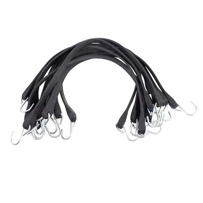 9" Bungee Cords 10-Pack – Natural Rubber for Tie-Downs and Easy Storage