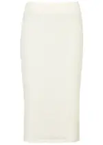 Vince Smocked Stretch-cotton Midi Skirt - Cream - S (UK8-10 / S) S (UK8-10 / S)