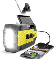 2022 Newest Emergency Crank Radio，4000mAh-Solar Hand Crank Portable AM/FM/NOAA Weather Radio with 1W Flashlight & Motion Sensor Reading Lamp，Cell Phone Charger,SOS Alarm for Home and Emergency(Orange)
