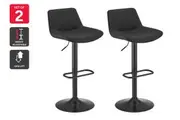 Set of 2 Matt Blatt Joey Height Adjustable Bar Stools (Black/Poppy Black)