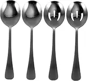 Alipis 4-Piece Stainless Steel Serving Spoons Forks Public Spoon Easy to Hold Non-Stick Tableware
