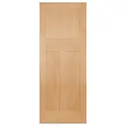 Edwardian 77cm Internal 3 Panel Door, Raw Raw Hemlock Veneer Paulownia, Hemlock