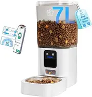 Automatic Cat Feeder with Slow Feed: 5G WiFi Automatic Dog Feeder with 7L Large Pet Food Storage Container, Auto Cat Food Dispenser with Alexa for Multiple Pets, Detachable for Easy Clean -29 Cup