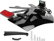 XTevu Rear Wheel Mudguard, Motorcycle Fender with License Plate Bracket, Tire Splash Guard for Rear Wheel Modification