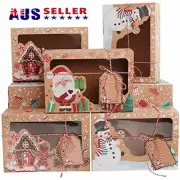 12pcs Christmas Candy Cookie Boxes Bakery Gift Boxes Cupcake Muffin Cake Box VH