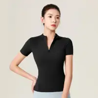 在飛比找momo購物網優惠-【米蘭精品】瑜珈服運動上衣(彈力塑型收腰拉鍊瑜珈女運動服4色