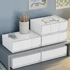 Plastic Drawer Storage Rack Stackable Jewelry Containers Bathroom