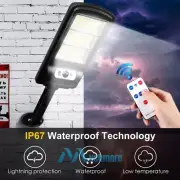 Solar Street Wall Light 1000000lm 225LED PIR Motion Sensor Garden Llight+Remote