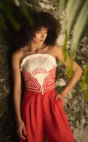 [Andres Otalora] Sol Quema Embroidered Linen Top