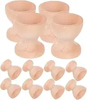 MOTHNUR 12pcs Set Imitation Egg Wooden Tray Holder Easter Egg Stand Egg Holder for Counter Wooden Egg Display Holder Egg Holder Countertop Wooden Easter Egg Holder