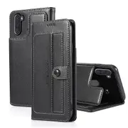For Samsung Galaxy A11 Case SupRShield Luxury Wallet Leather Flip Magnetic Stand Case Cover (Black)