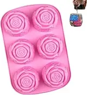 Rose Mold Silicone - Rose Soap Silicone Mold | 6 Cavity Ice Block Tray for Cocktails Juice Whiskey Jelly Chocolate