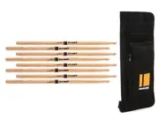 Promark Hickory Drumsticks and Stick Bag - 5A - Wood Tip - 4-pack