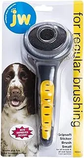 JW Gripsoft Slicker Brush, Grey/Yellow, Small