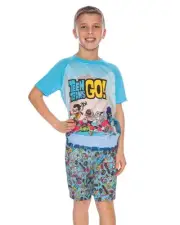 Teen Titans Go! Big Boys Chill 2 Piece Short Pajama Set (XS,4/5)
