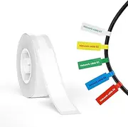 NIIMBOT Thermal Transfer Cable Labels 0.49" x 4.29", for B18/N1 Label Maker, PET Material, Waterproof and High-Temperature Resistance, Long Storage Time, 1 Roll of 60, White