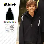 KIDS REVERSIBLE JACKET SHOWER PROOF CONTRAST PANELS FULL ZIP SPORTS JACKET
