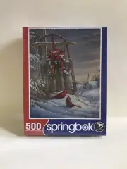 NEW & SEALED Springbok 500 piece Christmas/Winter Puzzle ~ “WINTER RED BIRDS”