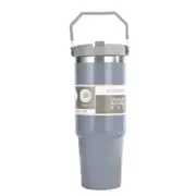 Portable Stainless Steel Car Tumbler Cup with Straw & Handle