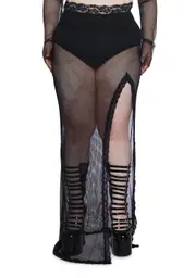 [Widow] Plus Temptations Fishnet Maxi Skirt