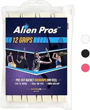 Alien Pros Tennis Racket Grip Tape (1/12 Grips) - Precut and Dry Feel Tennis Grip - Tennis Overgrip Grip Tape Tennis Racket - Wrap Your Racquet for High Performance (1/12 Grips)
