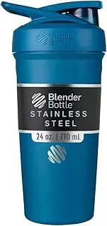BlenderBottle Strada Insulated Shaker Bottle with Locking Lid, 24-Ounce, Blue