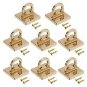 Pad Eye Plate U Hooks, 8 Pack Metal Ceiling Hook Wall Mount Loop, Matte Golden