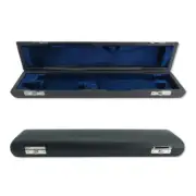 New 17 Holes Flute case Black Leather Wooden Flute bag B Foot Beautiful