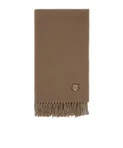 Maison Kitsuné Bold Fox Head Patch Fringed Scarf One size Chino Beige
