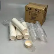 VERTERRA (100 PACK) Balsa Wood Ramekin Round W/ Lids 3"x1.5" Tan VT-RAM-0