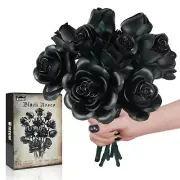 Black Roses Bouquet Building Block Set Black Rose Flower Toy for Valentines Day