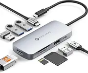 NOVOO USB C Hub, 9 in 1 USB C Multiport Adapter with 4K@60Hz HDMI, 5 USB Ports, 100W PD, SD/TF USB C Adapter, USB to HDMI Adapter, USB Dock for M1/M2 MacBook Air, HP, DELL, Lenovo, ASUS, Laptops