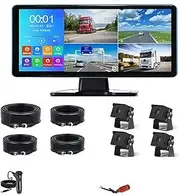 10.36" AHD 4CH Monitor Recording DVR 1080P Truck Rear View Backup Camera Vehicle Touch Screen Support for RVs/Bus/Pickups(128G)