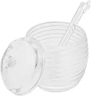NOLITOY 1Set Glass Honey Storage Jar with Dipper Lidded Honey Container for Kitchen for Honey Jam and Dry Foods Transparent Easily Observe Contents