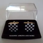 Masonic Chequered Floor Finish Cuff Links-New (UnBoxed)(4600-A)
