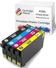 [Cartridge Planet] 4 Pack (1BK,1C,1M,1Y) Compatible Ink for Epson 812XL for Epson Workforce Pro WF-3820 Pro WF-3825 Pro WF-4830 Pro WF-4835 WF-7830 WF-7840 WF-7845