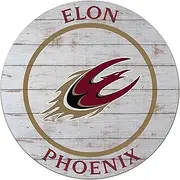 KH Sports Fan Elon Phoenix Weathered Circle Sign, 20x20 Inches, Phoenix Decor for Dorm Room, Fan Cave, Living Room; Display Your Team Spirit with This Elon Phoenix Wall Art