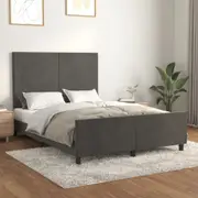 vidaXL Bed Frame without Mattress Dark Grey 137x187 cm Double Velvet