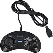 Game Controller 9 Pin 16 Bit Game Controller, TurboBoost Function, Ergonomic Design, Plug and Play for Genesis with Long Connecting Cable